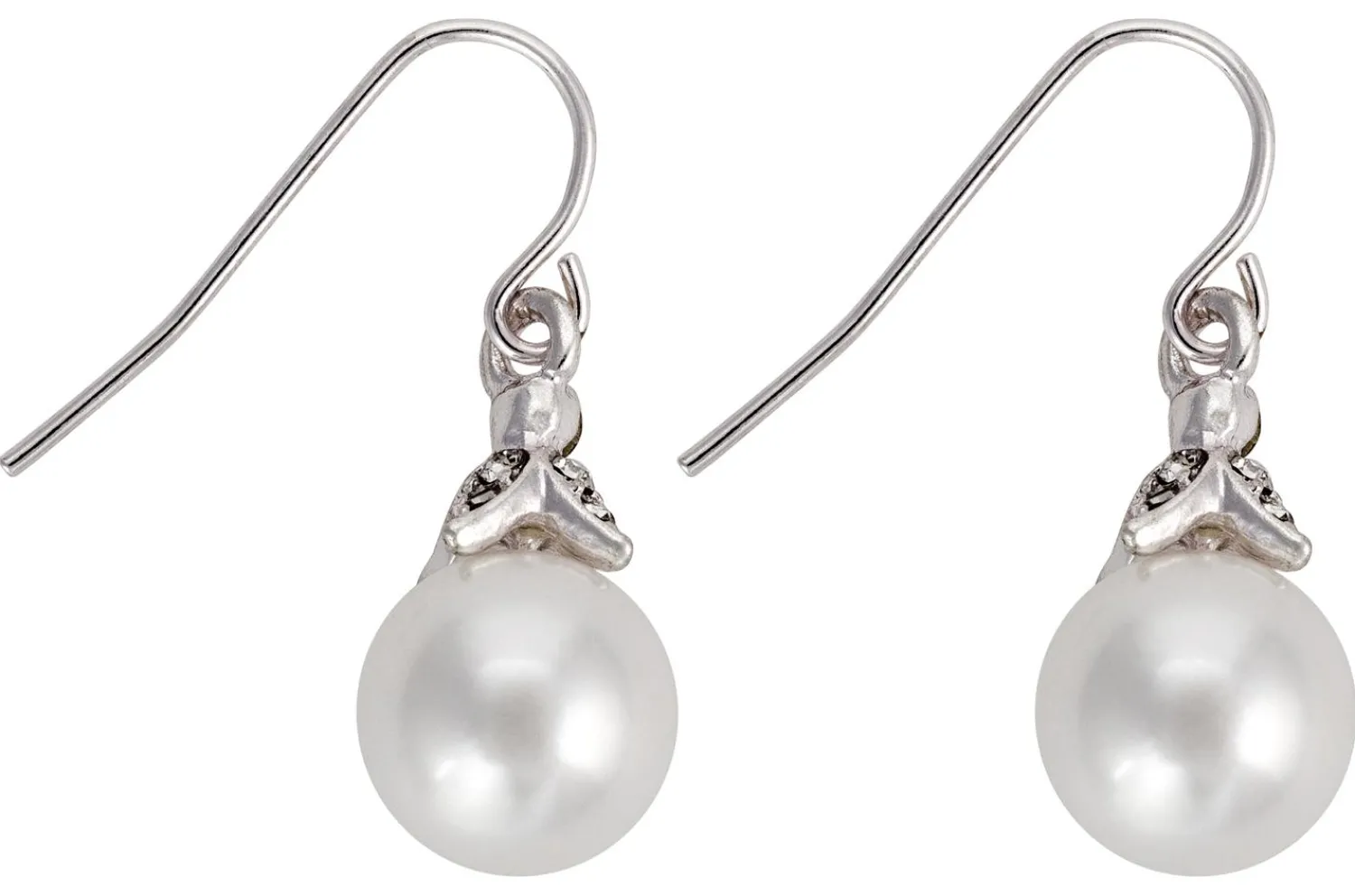 Bijou Brigitte Perlenschmuck|Brautohrringe>Ohrhänger - Bell Flower weiß, silber