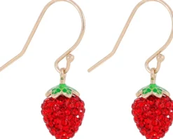 Bijou Brigitte Ohrringe 925Er Silber|Ohrringe 925Er Silber>Ohrhänger - Dainty Strawberry rot, roségold
