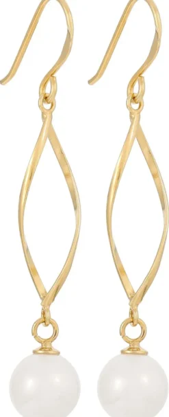 Bijou Brigitte Ohrringe Gold|Ohrringe 925Er Silber>Ohrhänger - Elegant Swirl gold, weiß
