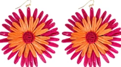 Bijou Brigitte Blumenschmuck>Ohrhänger - Fuchsia Bloom orange, pink