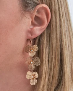 Bijou Brigitte Ohrringe Gold|Blumenschmuck>Ohrhänger - en Petals gold