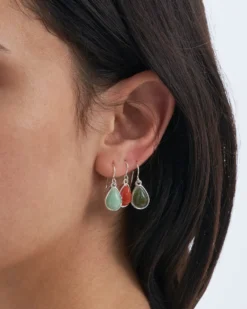 Bijou Brigitte Boho-Schmuck|Bunter Schmuck>Ohrhänger-Set - Aventurine Gems mehrfarbig, silber
