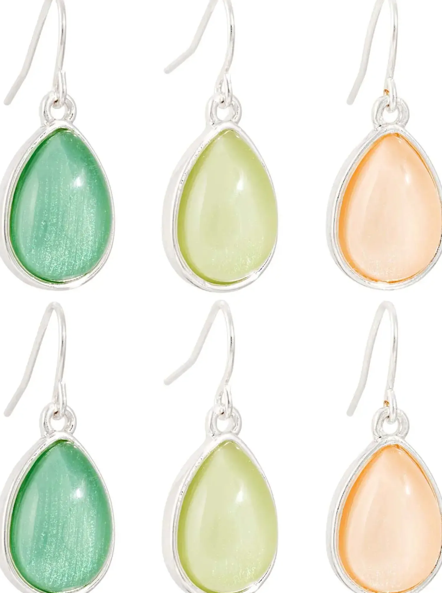 Bijou Brigitte Pastellschmuck|Bunter Schmuck>Ohrhänger-Set - Colorful Gem silber, mehrfarbig