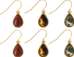 Bijou Brigitte Bunter Schmuck>Ohrhänger-Set - Tigers Eyes mehrfarbig
