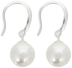 Bijou Brigitte Brautohrringe|Ohrringe 925Er Silber>Ohrhänger - Silky Pearl weiß, silber