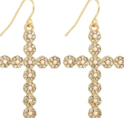 Bijou Brigitte Ohrringe Gold>Ohrhänger - Sparkling Cross gold