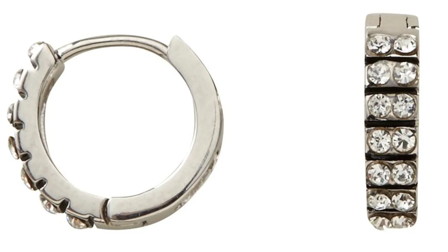 Bijou Brigitte Brautohrringe|Creolen>Ohrring - Black Silver silber