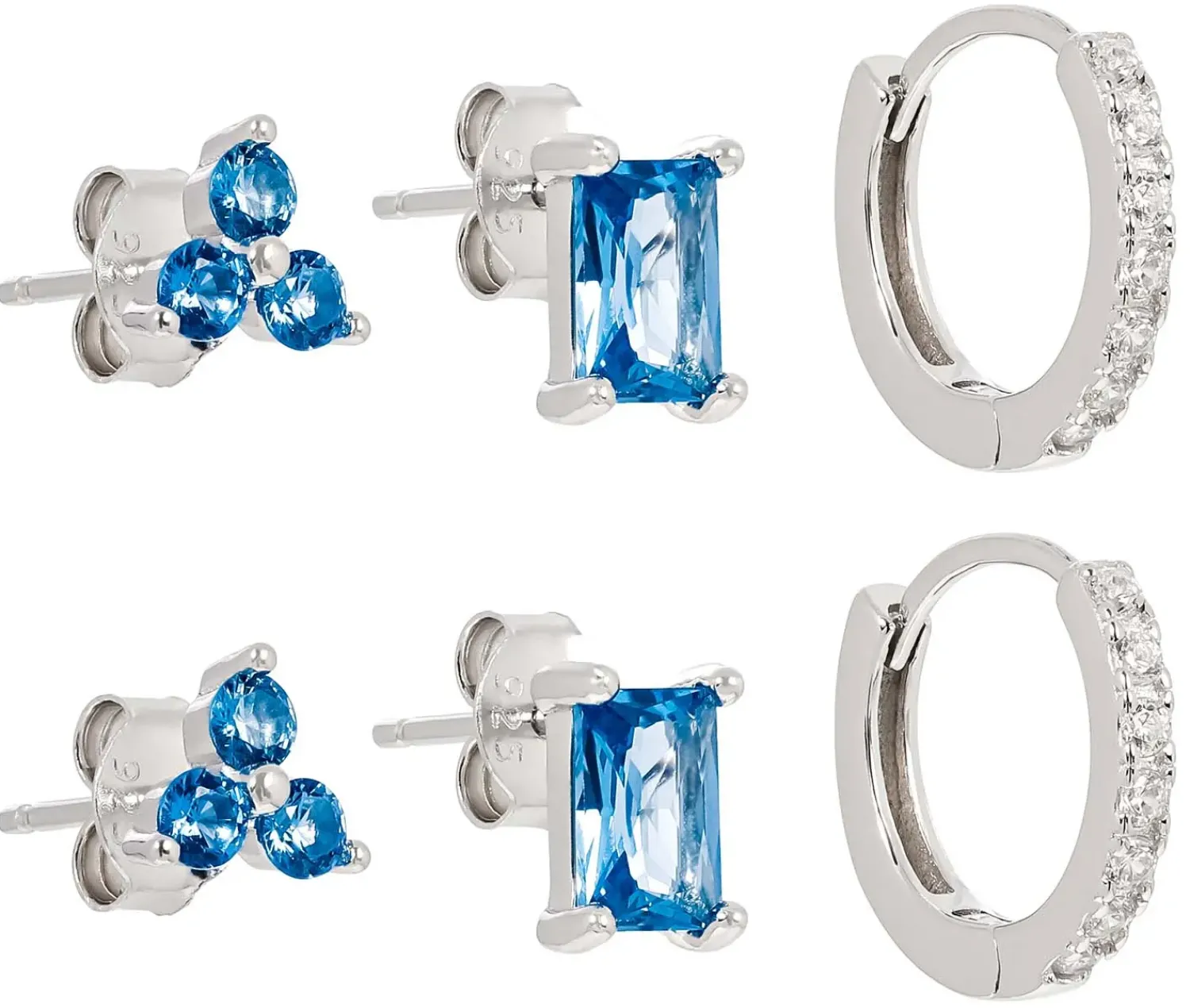 Bijou Brigitte Silver Crystals|Ohrstecker>Ohr-Set - Blue Crystals silber