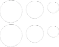 Bijou Brigitte Creolen>Ohr-Set - Diamond Cut silber
