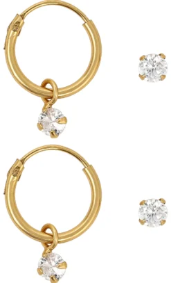 Bijou Brigitte Silver Crystals|Ohrstecker>Ohr-Set - Plated gold