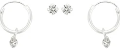 Bijou Brigitte Silver Crystals|Ohrstecker>Ohr-Set - Hanging Zirconia silber