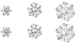 Bijou Brigitte Silver Crystals|Ohrstecker>Ohr-Set - Hexagon silber