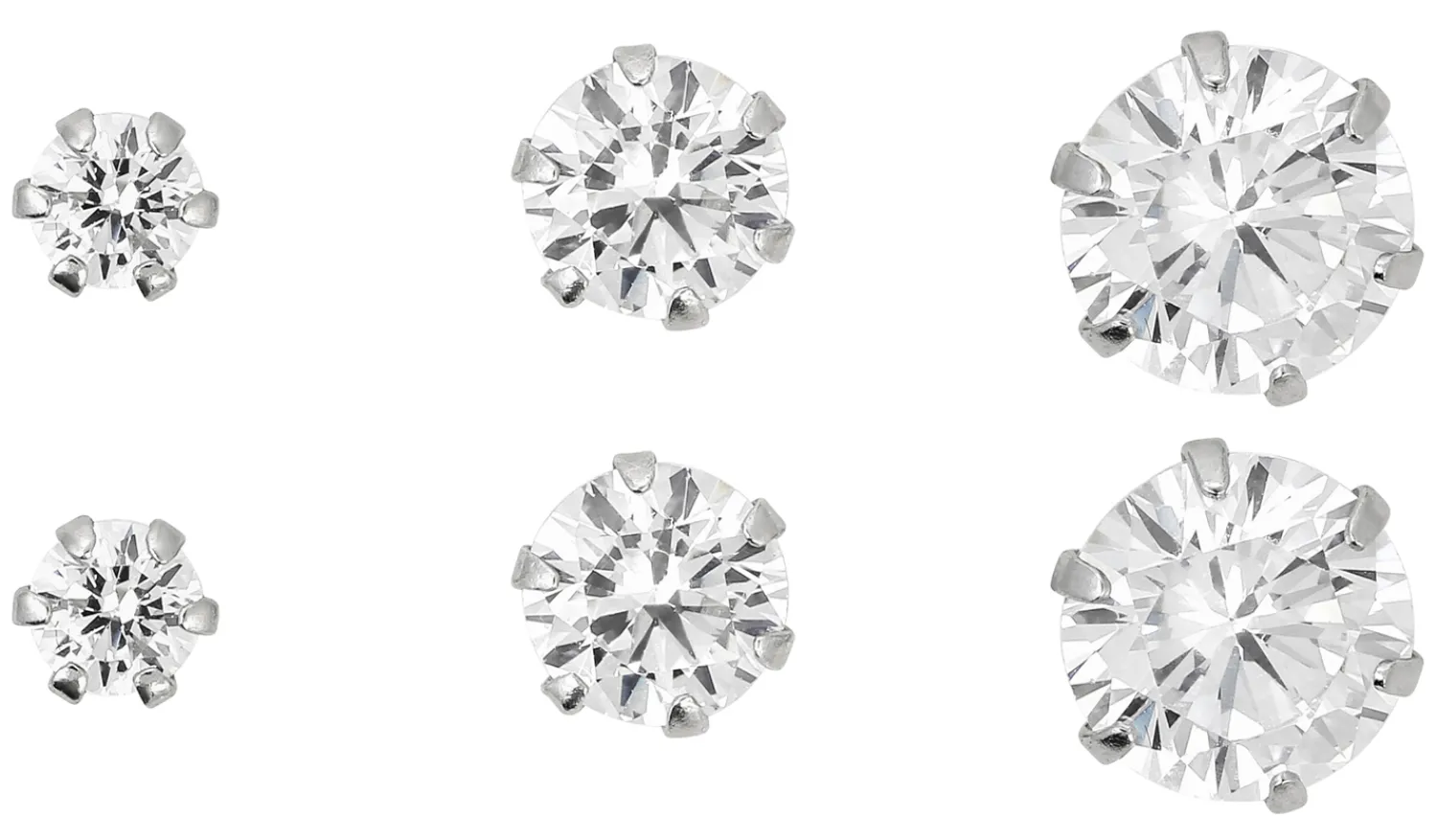 Bijou Brigitte Silver Crystals|Ohrstecker>Ohr-Set - Hexagon silber