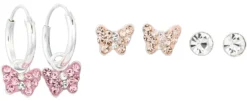Bijou Brigitte Creolen|Ohrringe 925Er Silber>Ohr-Set - Shiny Mix rosa
