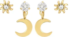 Bijou Brigitte Ohrringe Gold|Silver Crystals>Ohr-Set - The Moon and Star gold
