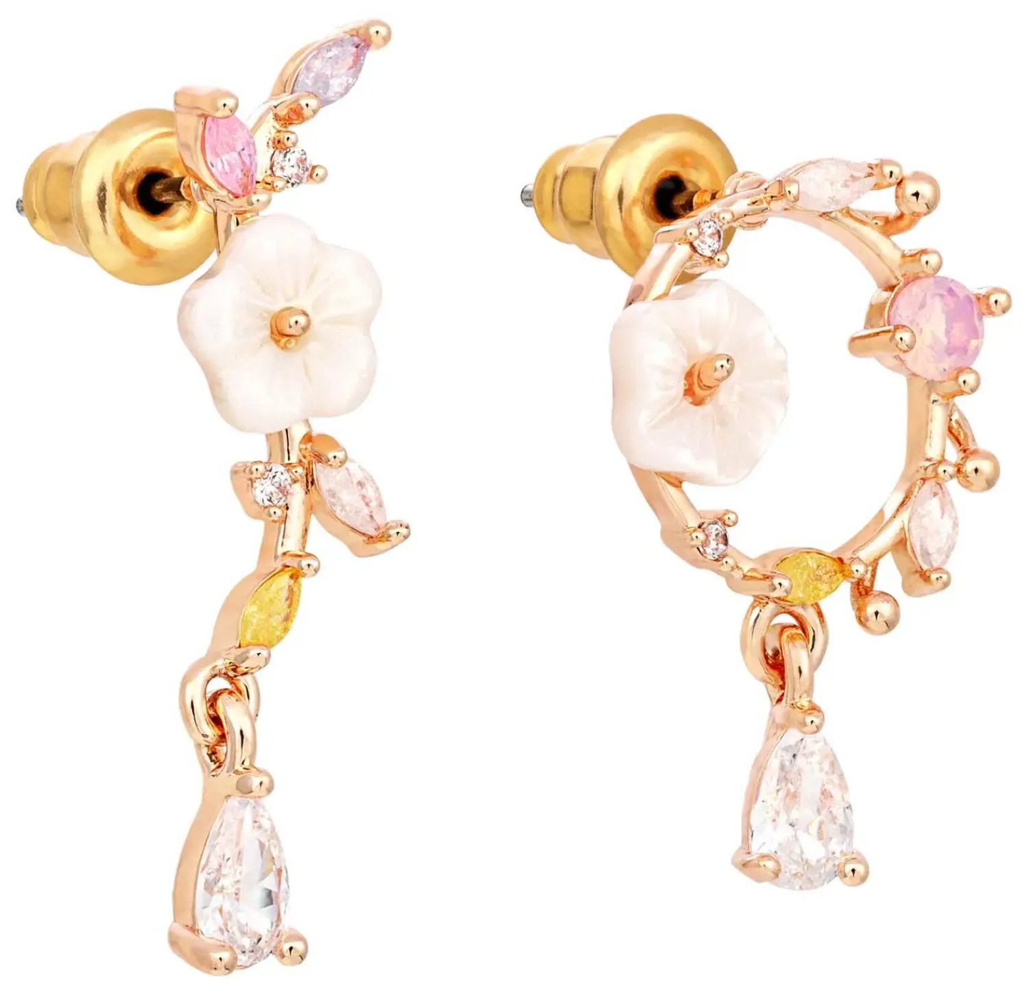 Bijou Brigitte Ohrstecker|Pastellschmuck>Ohrstecker - Asymmetrical Flowers mehrfarbig