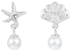 Bijou Brigitte Silver Crystals|Ohrstecker>Ohrstecker - Asymmetrical Ocean weiß, silber