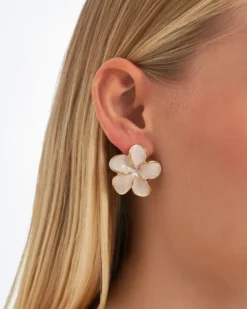 Bijou Brigitte Pastellschmuck|Blumenschmuck>Ohrstecker - Beige Blossom beige, rosa