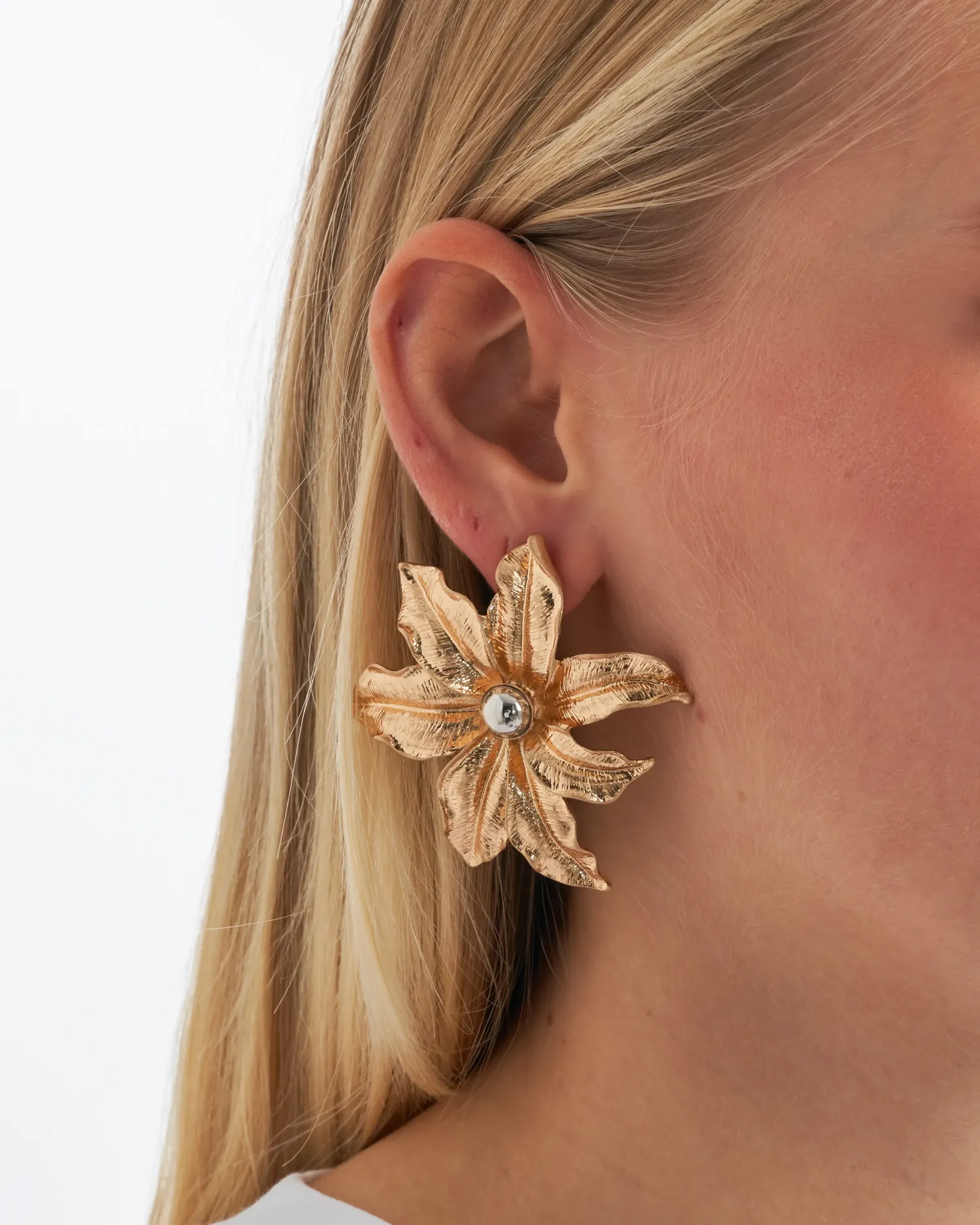 Bijou Brigitte Ohrringe Gold|Blumenschmuck>Ohrstecker - Big Flower gold