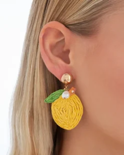 Bijou Brigitte Blumenschmuck>Ohrstecker - Big Lemon gelb