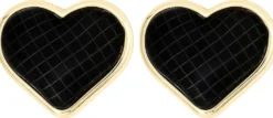 Bijou Brigitte Für Bestimmte Personen|Ohrringe Gold>Ohrstecker - Black Hearts gold, schwarz