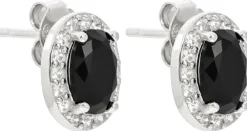 Bijou Brigitte Ohrringe 925Er Silber|Ohrringe 925Er Silber>Ohrstecker - Black Oval schwarz, silber