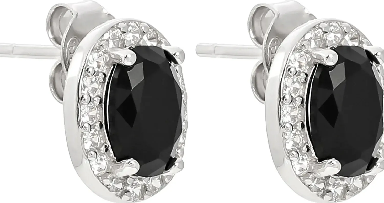 Bijou Brigitte Ohrringe 925Er Silber|Ohrringe 925Er Silber>Ohrstecker - Black Oval schwarz, silber