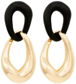 Bijou Brigitte Ohrringe Gold>Ohrstecker - Black Statement schwarz, gold
