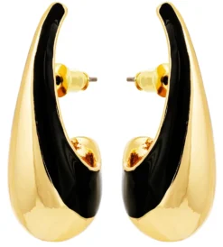 Bijou Brigitte Ohrringe Gold|Ohrstecker>Ohrstecker - Black Stripe gold, schwarz