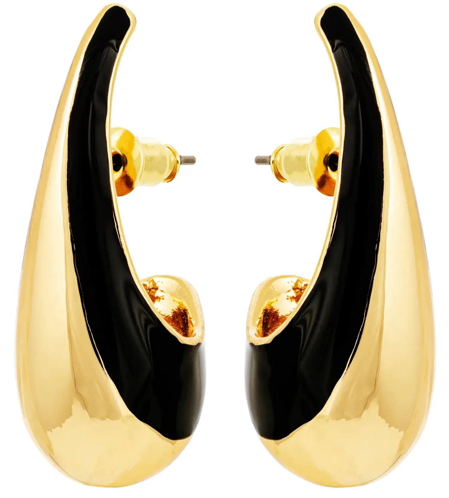 Bijou Brigitte Ohrringe Gold|Ohrstecker>Ohrstecker - Black Stripe gold, schwarz