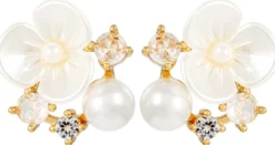 Bijou Brigitte Perlenschmuck|Blumenschmuck>Ohrstecker - Blossom Pearl weiß