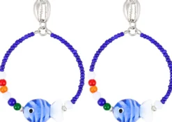 Bijou Brigitte Maritimer Schmuck|Muschelschmuck>Ohrstecker - Blue Bay blau