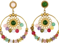 Bijou Brigitte Edelstahlschmuck In Gold|Ohrstecker>Ohrstecker - Boho Amethyst gold, mehrfarbig
