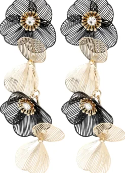Bijou Brigitte Ohrringe Gold|Blumenschmuck>Ohrstecker - Bold Flowers schwarz, gold