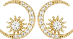 Bijou Brigitte Ohrringe Gold|Silver Crystals>Ohrstecker - Brilliant Moon gold
