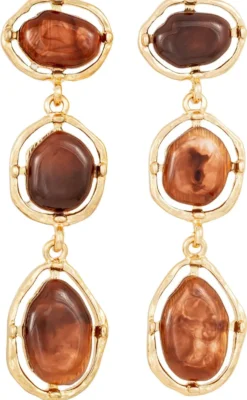 Bijou Brigitte Ohrringe Gold|Boho-Schmuck>Ohrstecker - Brown Vibes gold, braun