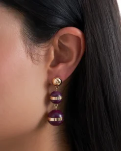 Bijou Brigitte Ohrringe Gold|Ohrstecker>Ohrstecker - Burgundy Balls gold, burgundy