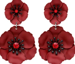 Bijou Brigitte Blumenschmuck|Ohrstecker>Ohrstecker - Burgundy Rose burgundy, rot