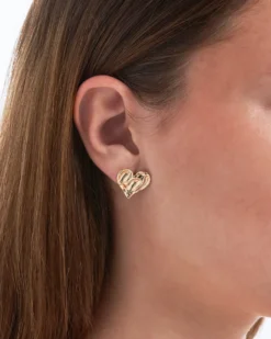 Bijou Brigitte Für Bestimmte Personen|Ohrringe Gold>Ohrstecker - Champagne Hearts gold