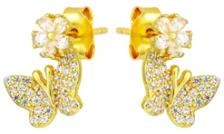Bijou Brigitte Blumenschmuck|Silver Crystals>Ohrstecker - Charming Bloom gold