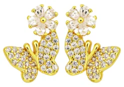Bijou Brigitte Blumenschmuck|Silver Crystals>Ohrstecker - Charming Bloom gold