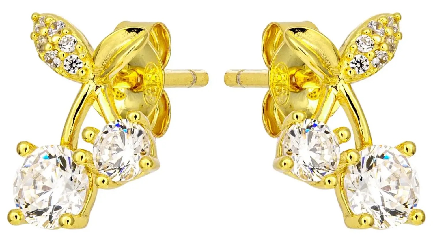 Bijou Brigitte Ohrringe Gold|Silver Crystals>Ohrstecker - Cherry Sparkle gold