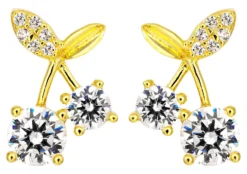 Bijou Brigitte Ohrringe Gold|Silver Crystals>Ohrstecker - Cherry Sparkle gold