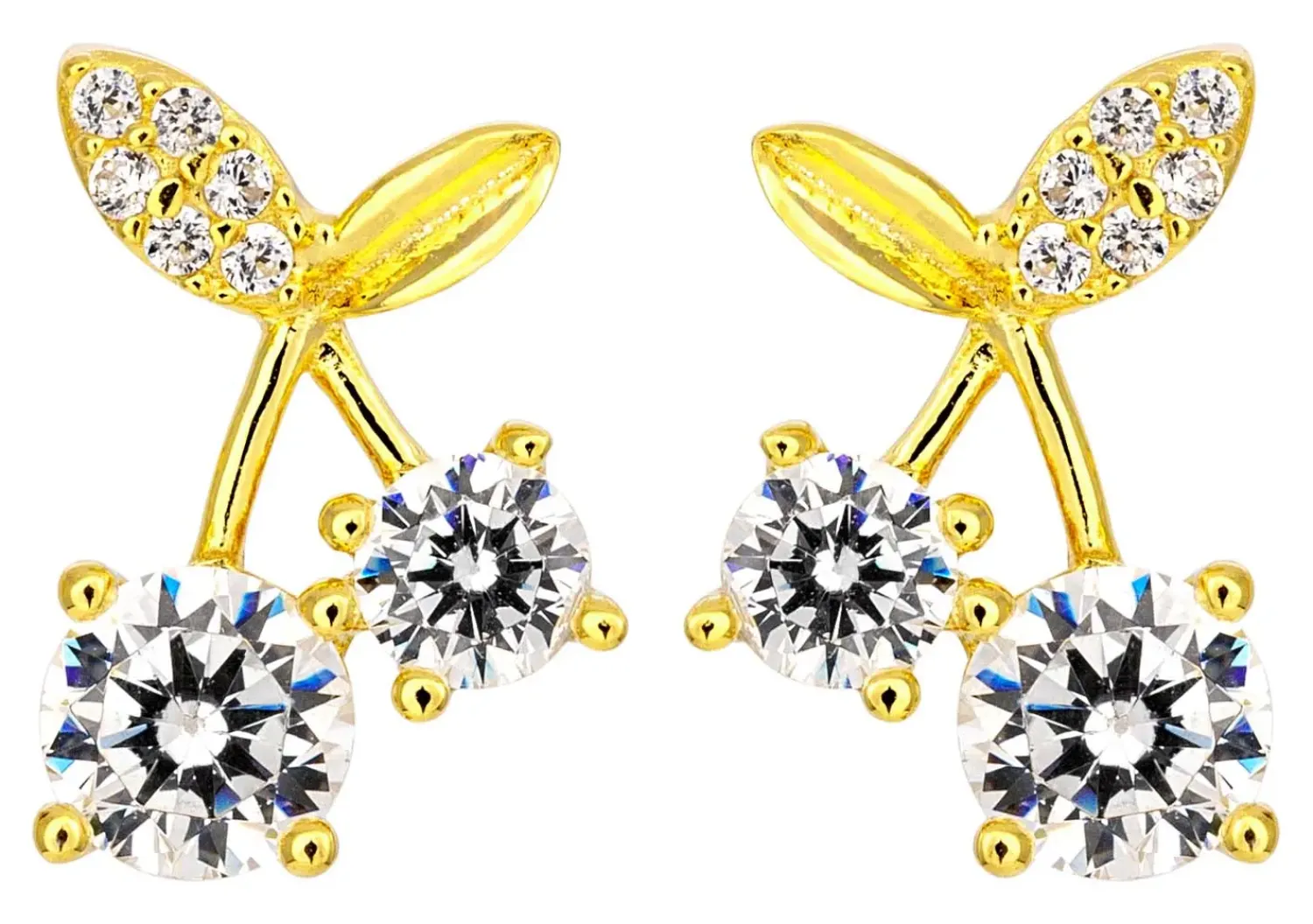 Bijou Brigitte Ohrringe Gold|Silver Crystals>Ohrstecker - Cherry Sparkle gold