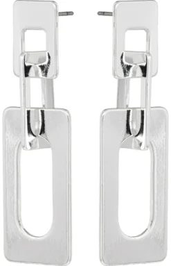 Bijou Brigitte Ohrstecker>Ohrstecker - Chrome Rectangles silber