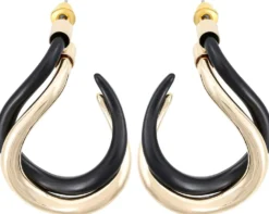 Bijou Brigitte Ohrringe Gold>Ohrstecker - Chunky Black schwarz, gold