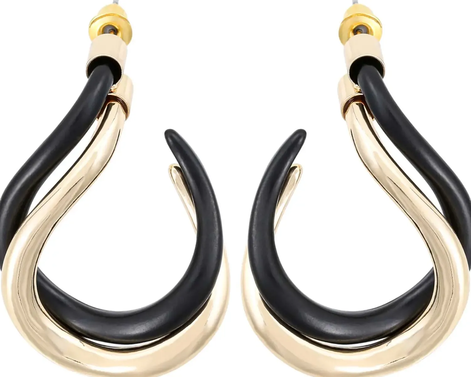 Bijou Brigitte Ohrringe Gold>Ohrstecker - Chunky Black schwarz, gold