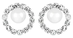 Bijou Brigitte Perlenschmuck|Ohrstecker>Ohrstecker - Circle Beauty weiß, silber