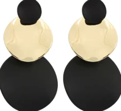 Bijou Brigitte Ohrringe Gold|Ohrstecker>Ohrstecker - Classic Plates gold, schwarz