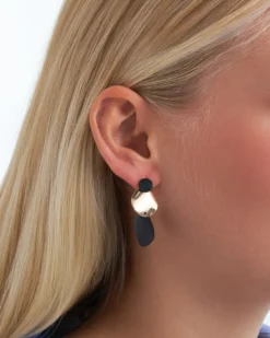 Bijou Brigitte Ohrringe Gold|Ohrstecker>Ohrstecker - Classic Plates gold, schwarz